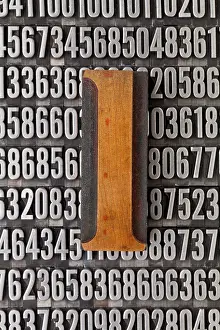 White Background Typography Drucke: Number one - numerical abstract