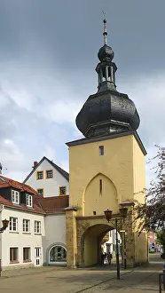 Old Town Fortification Germany Drucke: Oberes Tor, Saalfeld, Thuringia, Germany