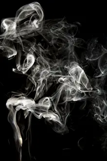 Smoke On Black Background Drucke: Object on black - smoke close up