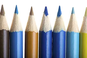 Object On White Background Drucke: Object on white - Colored crayon close up