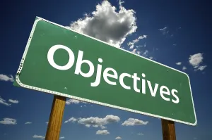 Dramatic Road Sign Drucke: Objectives road sign with dramatic clouds and sky