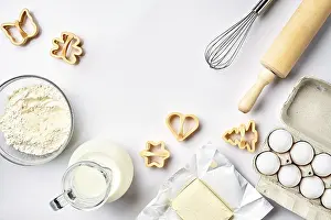Kitchen Utensils Drucke: Objects and ingredients for baking