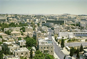 Deserted Streets Of Jerusalem Drucke: Oblique view from an elevated position over the city of Jerusalem
