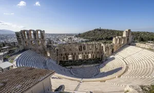 Acropolis Athens Greece Drucke: Odeon of Herodes Atticus, Acropolis