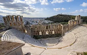Acropolis Athens Greece Drucke: Odeon of Herodes Atticus, Acropolis