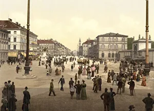Bavaria Old Town View Drucke: Odeonsplatz in Munich, Bavaria, c