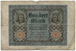 Alter Banknot, 100 Marken vorne