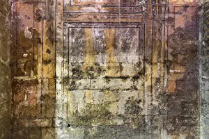 Deserted Wall Drucke: Old brickwork with faded colours as a background