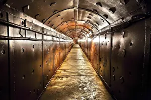 Deserted Corridor Drucke: Old bunker during the Cold War