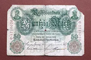 Means Of Payment Germany Drucke: Old german banknote 1908