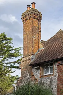English Countryside Houses Drucke: Old house, chimney, Upper Beeding
