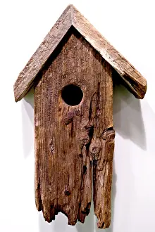 Studio Still Life Photography Drucke: Old nesting box on the wall