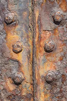 Heligoland Island Drucke: Old rusty sheet pile wall element