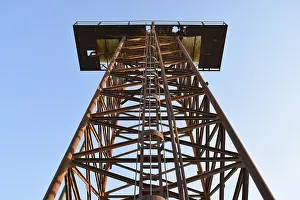 European Water Reservoirs Drucke: The old rusty water tower tilted
