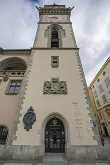 Old Town Hall Tower Drucke: The old town hall tower with tower clock
