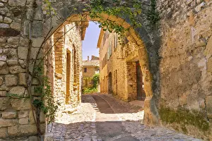Gothic Style Urban Environment Drucke: Old town in provence