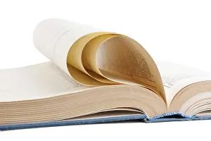 White Studio Environment Drucke: Open book isolated on a white background