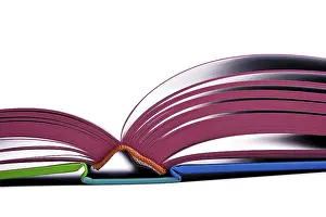 Bright Decorative Item Drucke: Open design book on white background