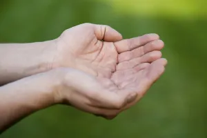 Symbolic Hand Gesture Drucke: Open hands