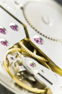Uninhabited Landscape Photography Drucke: Open precision movement with large and small gears