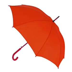 Plain Colored Background Photo Drucke: Opened red umbrella isolated on white background