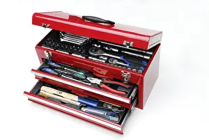 Red Toolbox Drucke: Opened tool Box