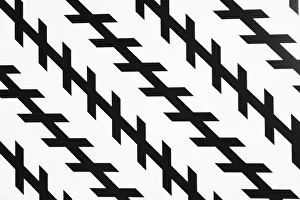 Drucke von Optische Täuschung horizontaler Hintergrund. Abstrakte Kurven, geometrischer Effekt. Schwarz und Weiß Geometrische Formen Drucke: Optische Täuschung horizontaler Hintergrund