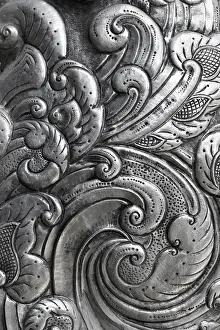Office Supply Stationery Drucke: Oriental pattern, engraving on silver
