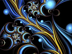Digitale Kunst Drucke: Ornates Fraktal-Hintergrund - abstrakte computer-generierte Bild.