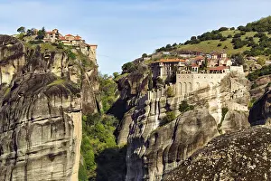 Rock Formation Landscape Photography Drucke: Orthodox monastery complex on sandstone formations