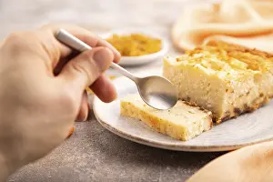 Orange Colored Baked Goods Drucke: Сottage cheese Сasserole