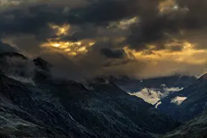 Eastern Alps Landscape Drucke: Otztal Alps with dramatic cloudy sky