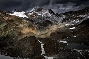 Deserted Mountain Valley Drucke: Otztal mountains with dramatic sky