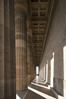 Classicistic Building Germany Drucke: Outer portico of Walhalla Temple