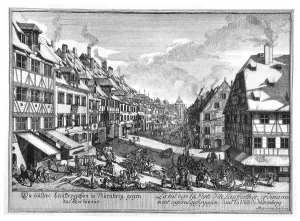 Traditional German Crafts Drucke: The outer runner-streets of Nuremberg against the gate
