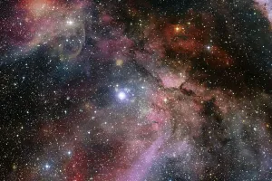 Science Fiction Art Drucke: Nebula, cluster of stars in deep space