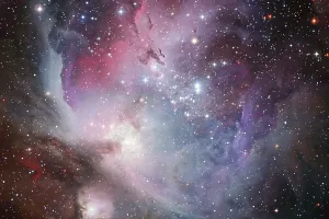 Räumlicher Weltraum, kosmischer Landschaftsbild. Nebelwolke