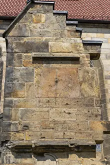Uninhabited Church Buildings Drucke: Detail of the outer wall, clock, St