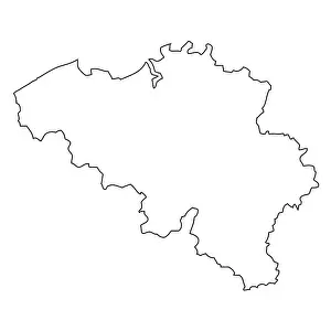 Drucke von Umfassung, Karte von Belgien Karte Drucke: Umfassung, Karte von Belgien.