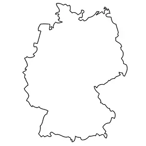 International Border Cutting Tool Drucke: Outline, map of Germany