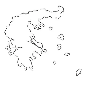 Drucke von Umfassung, Karte von Griechenland Karte Drucke: Umschlag, Karte von Griechenland.