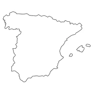 Drucke von Umschlag, Karte von Spanien Karte Drucke: Umfassung, Karte Spaniens.
