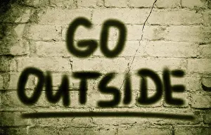 Motivational Image Drucke: Go Outside Concept