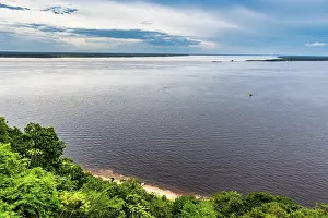 South America Landscape Drucke: Overlook over the amazon river