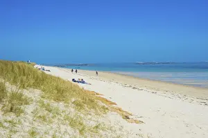 Channel Islands UK Drucke: Overlook over Shell beach, Herm