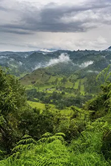 Deserted Farmland View Drucke: Overlook over the Valle de Cocora