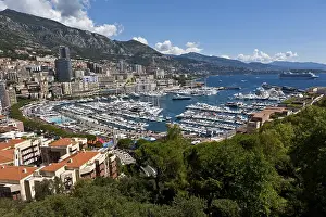 Mediterranean Sea Coastline Drucke: Overlooking the harbour of Monaco