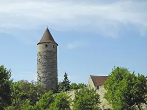 Medieval Architecture Germany Drucke: Owl tower, Iphofen, prison tower