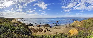 Rocky Coastline USA Drucke: Pacific coast with clouded sky