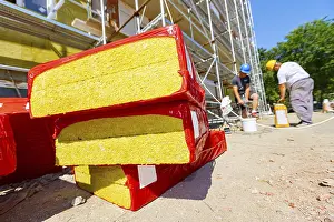 Construction Site Materials Drucke: Packaging of thermal insulation material